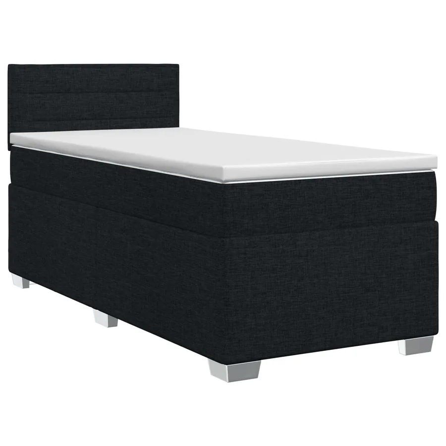 Lit boxspring avec matelas Noir 100 x 200 cm Tissu