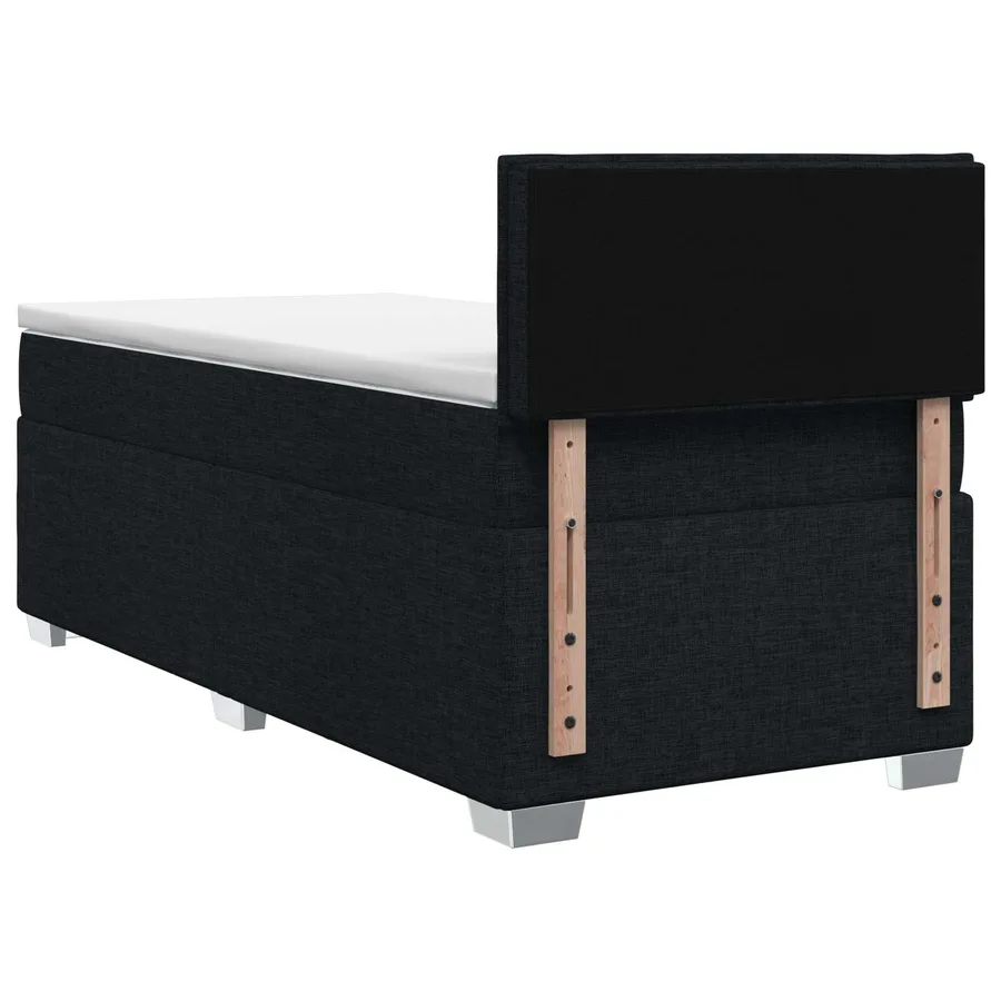 Lit boxspring avec matelas Noir 100 x 200 cm Tissu - 7