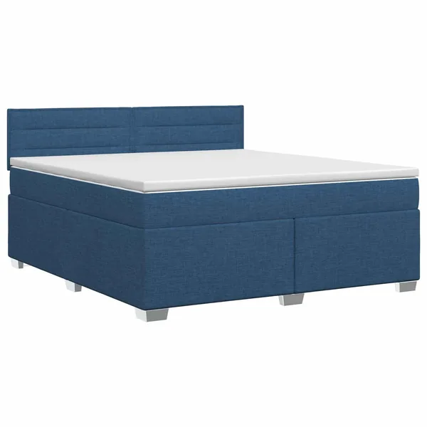 Lit boxspring avec matelas Bleu 140 x 190 cm Tissu
