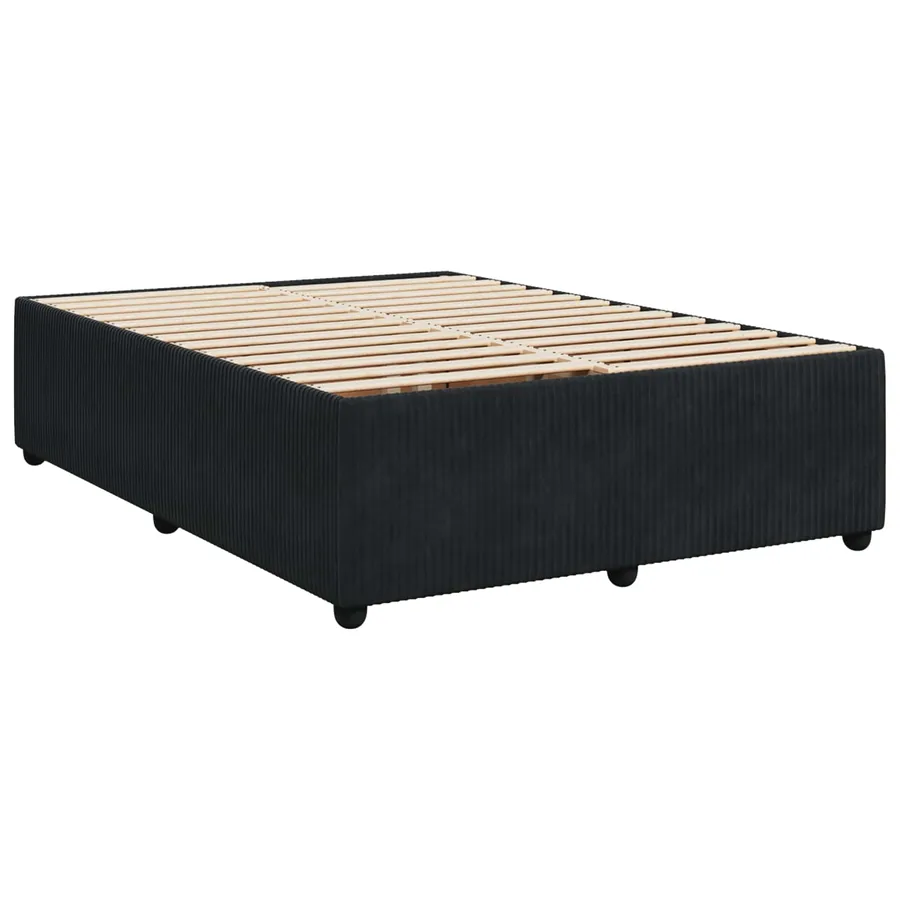 Lit boxspring LED avec matelas Noir 160 x 200 cm Velours - 4