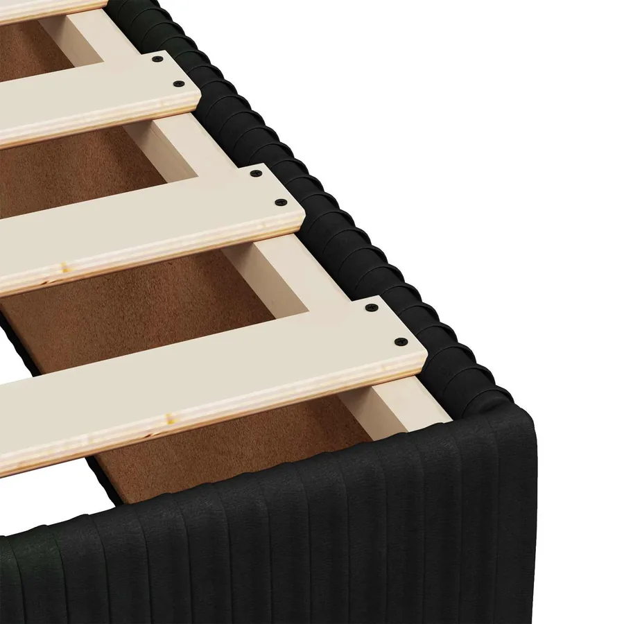 Lit boxspring LED avec matelas Noir 160 x 200 cm Velours - 9