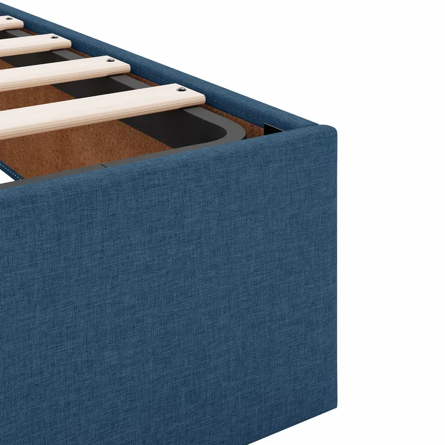 Lit ottoman avec matelas Bleu 90 x 190 cm Tissu - 10