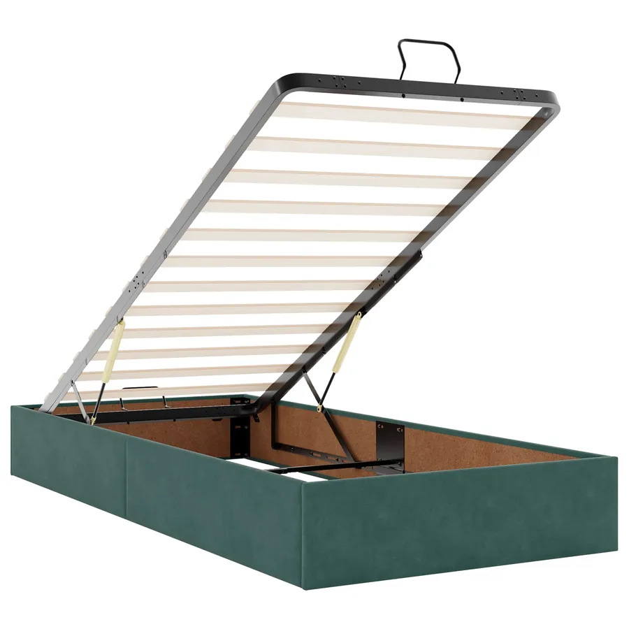 Lit ottoman avec matelas 2 pcs Vert foncé Velours - 4