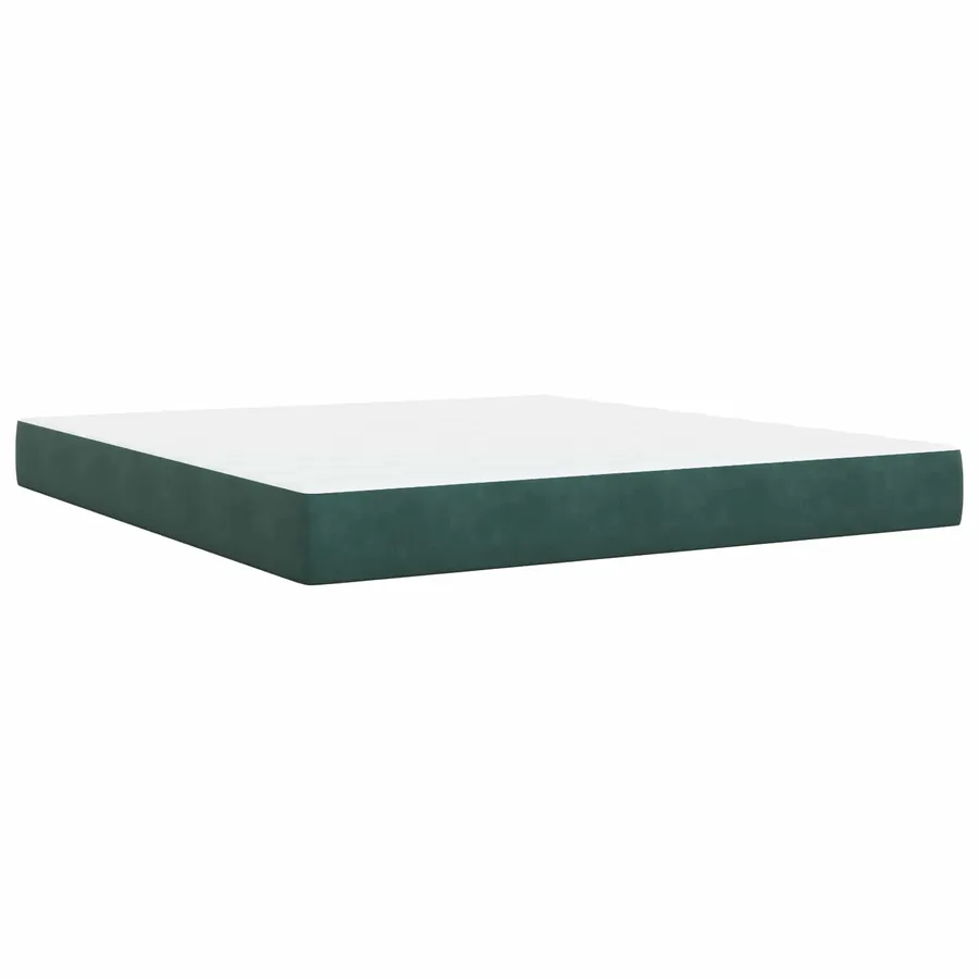 Lit ottoman avec matelas 2 pcs Vert foncé Velours - 5
