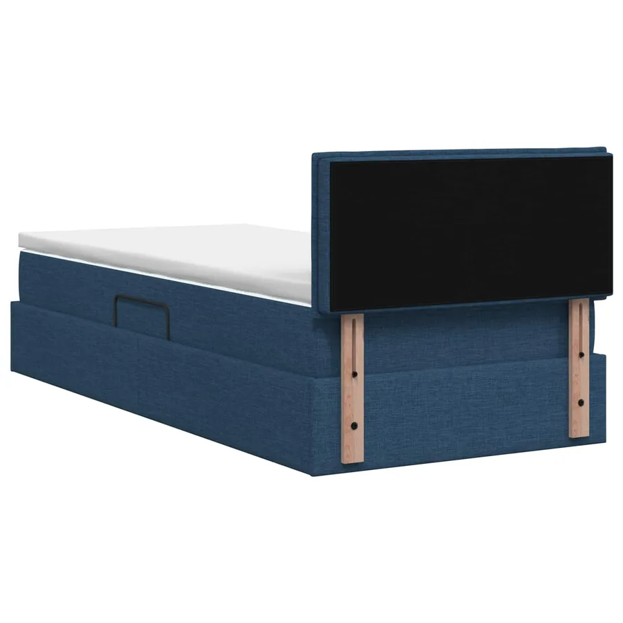 Lit de rangement LED avec matelas Bleu 90 x 200 cm Tissu - 8