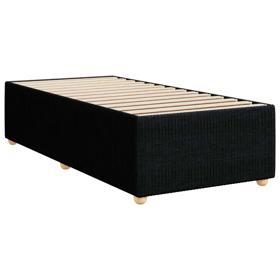 Lit boxspring avec matelas Noir 90 x 200 cm Tissu - 4