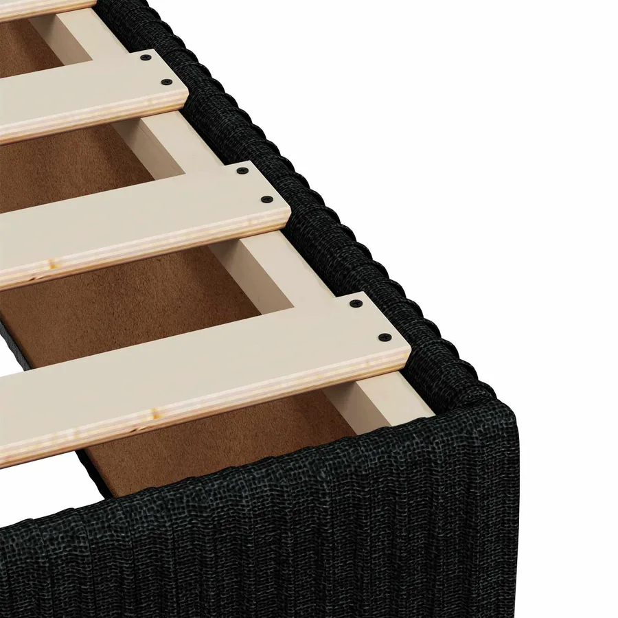Lit boxspring avec matelas Noir 90 x 200 cm Tissu - 9