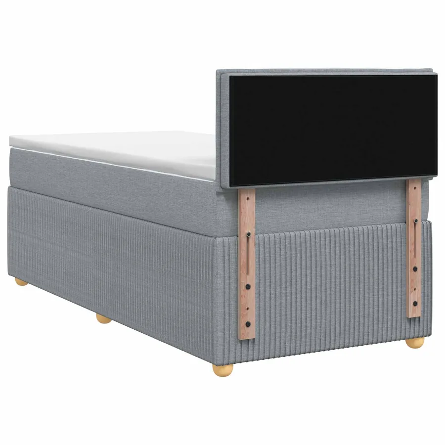 Lit boxspring avec matelas Gris clair 90 x 200 cm Tissu - 7