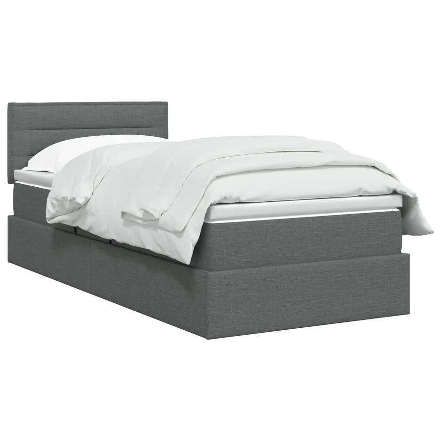 Lit avec rangement et matelas Gris foncé 90 x 200 cm - 2