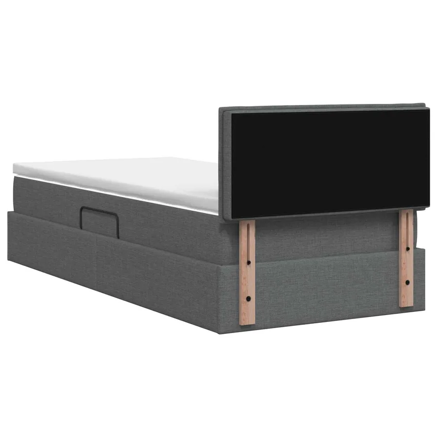 Lit avec rangement et matelas Gris foncé 90 x 200 cm - 8
