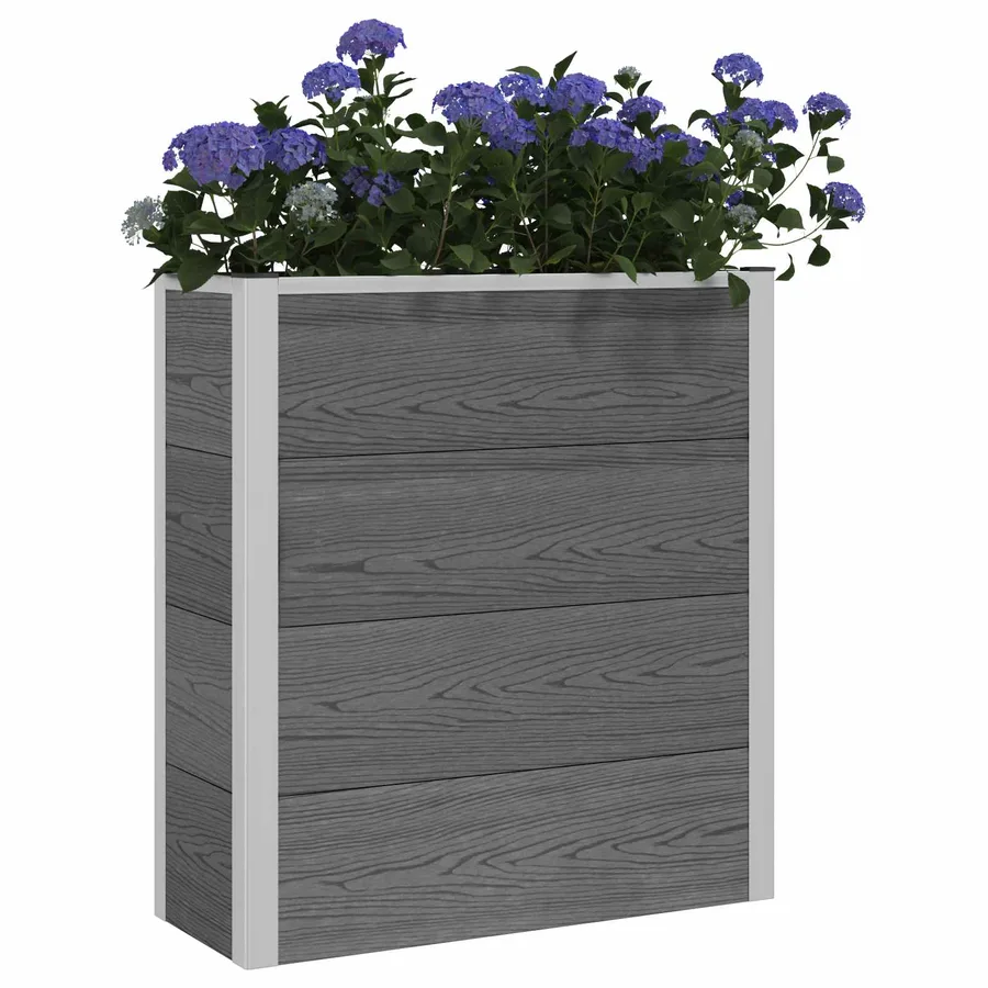 Jardinière surélevée Gris 75 x 30 x 82 cm WPC et Aluminium - 3