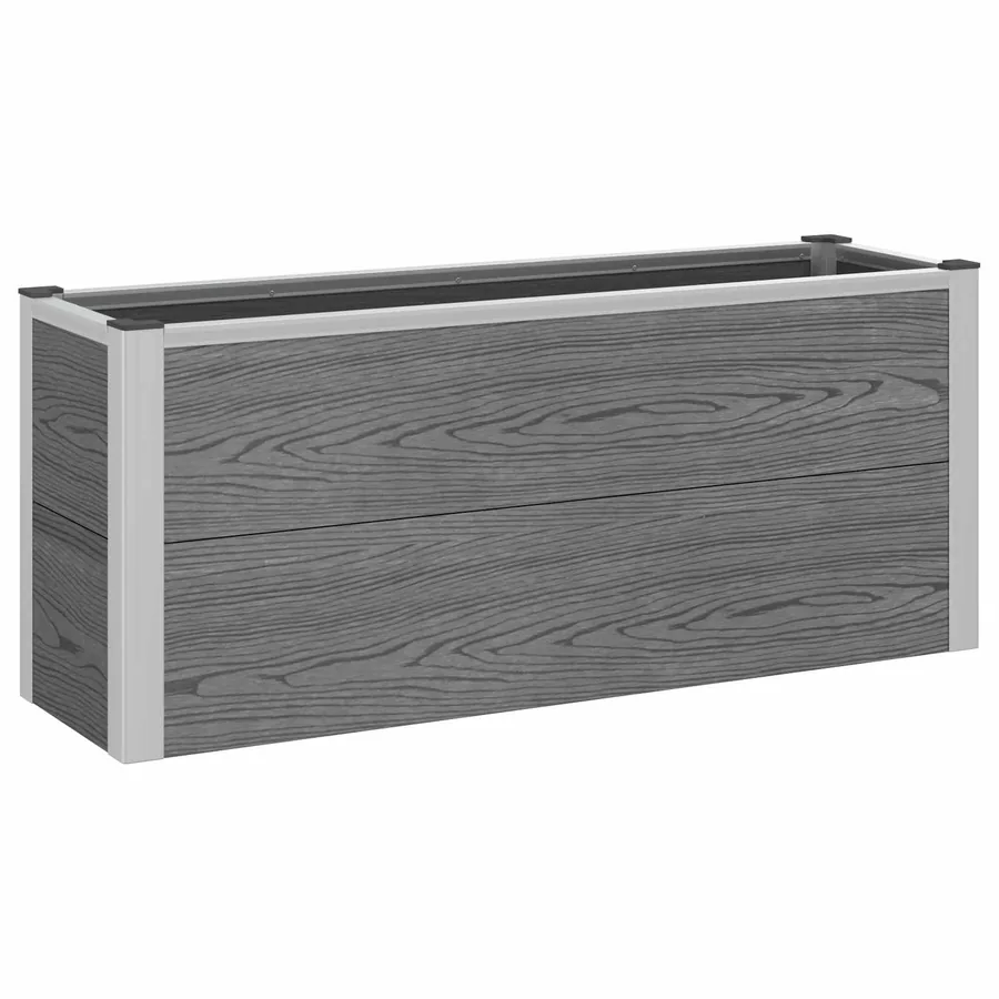Jardinière surélevée Gris 100 x 30 x 42 cm WPC et Aluminium - 2