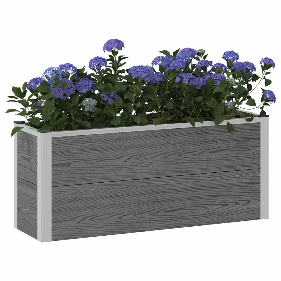 Jardinière surélevée Gris 100 x 30 x 42 cm WPC et Aluminium - 3