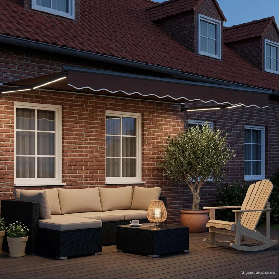 Auvent rétractable électrique Marron 3 x 2 m - 3
