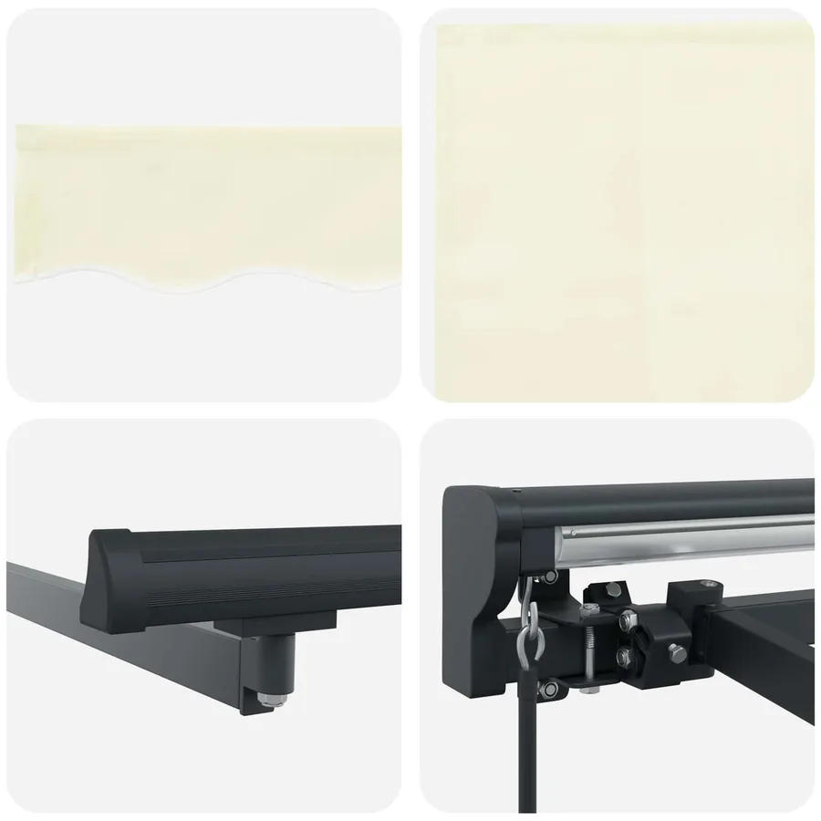 Auvent rétractable manuel Crème 5 × 3,5 m - 7