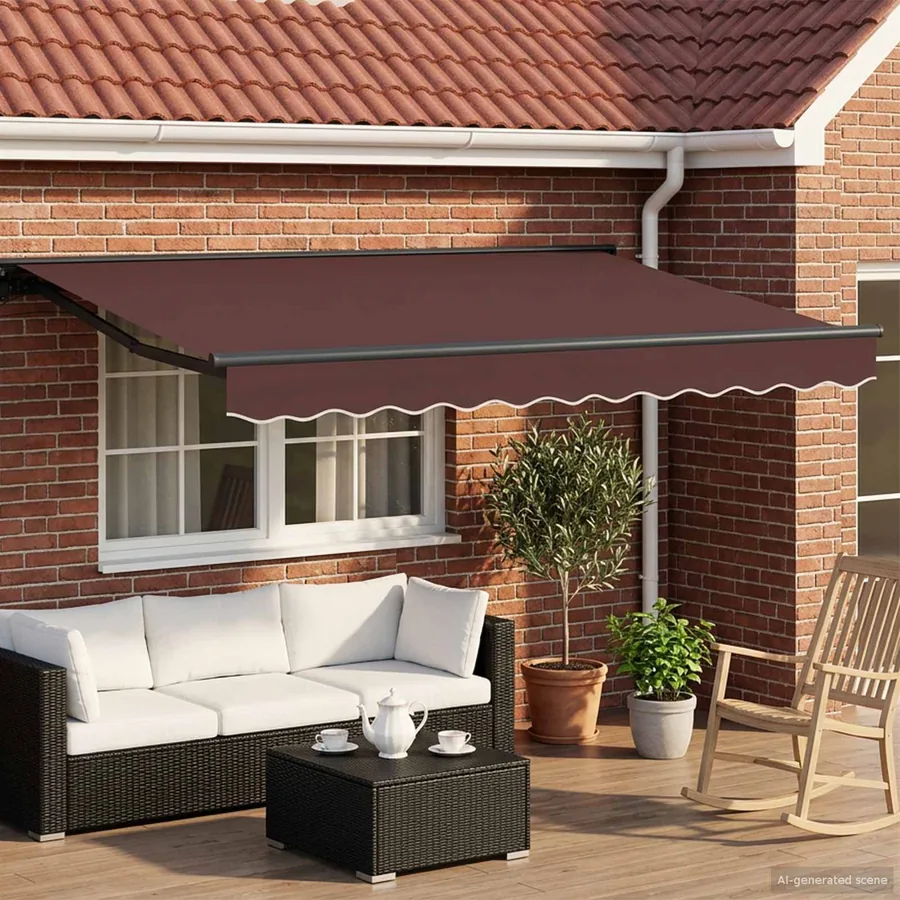 Cadre de store manuel avec LEDs 3,5 x 2,5 m