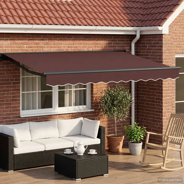 Cadre de store manuel avec LEDs 3,5 x 2,5 m