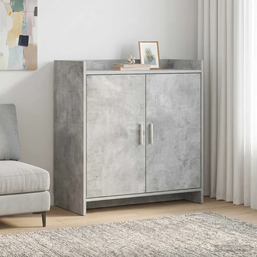 Buffet Gris béton 72 x 36 x 80 cm Bois d'ingénierie
