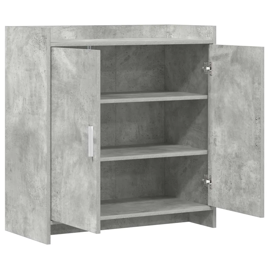 Buffet Gris béton 72 x 36 x 80 cm Bois d'ingénierie - 4
