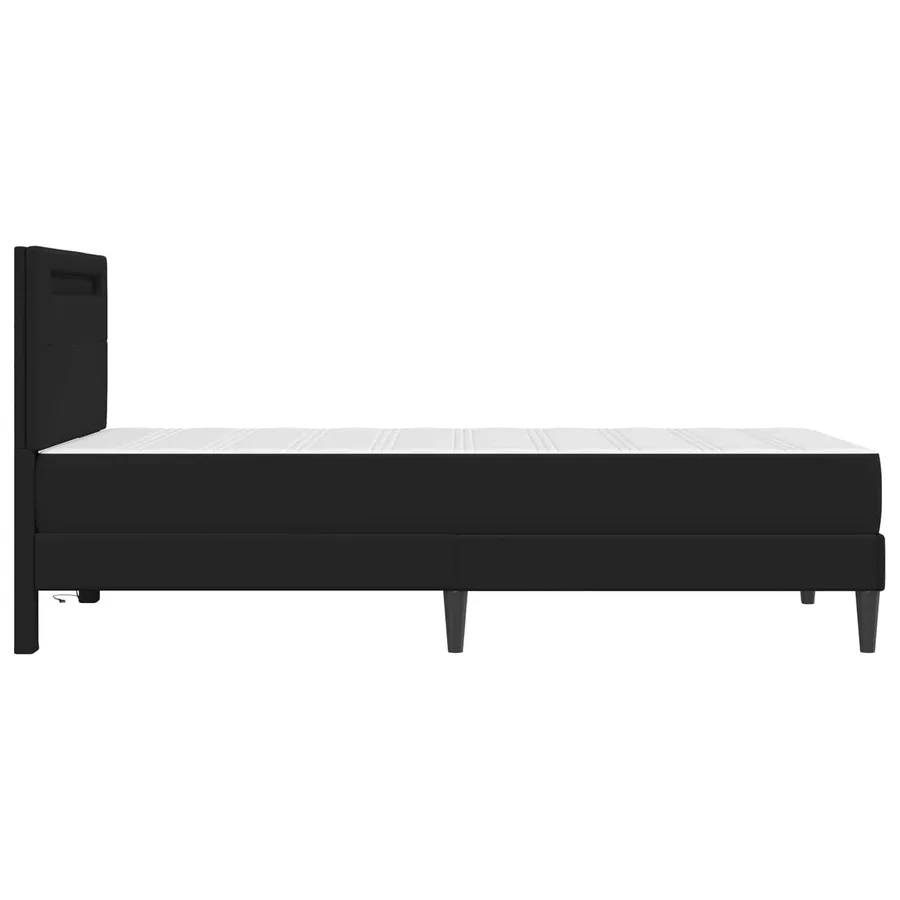 Cadre de lit avec bandes LED Noir 90 x 200 cm Simili cuir - 9