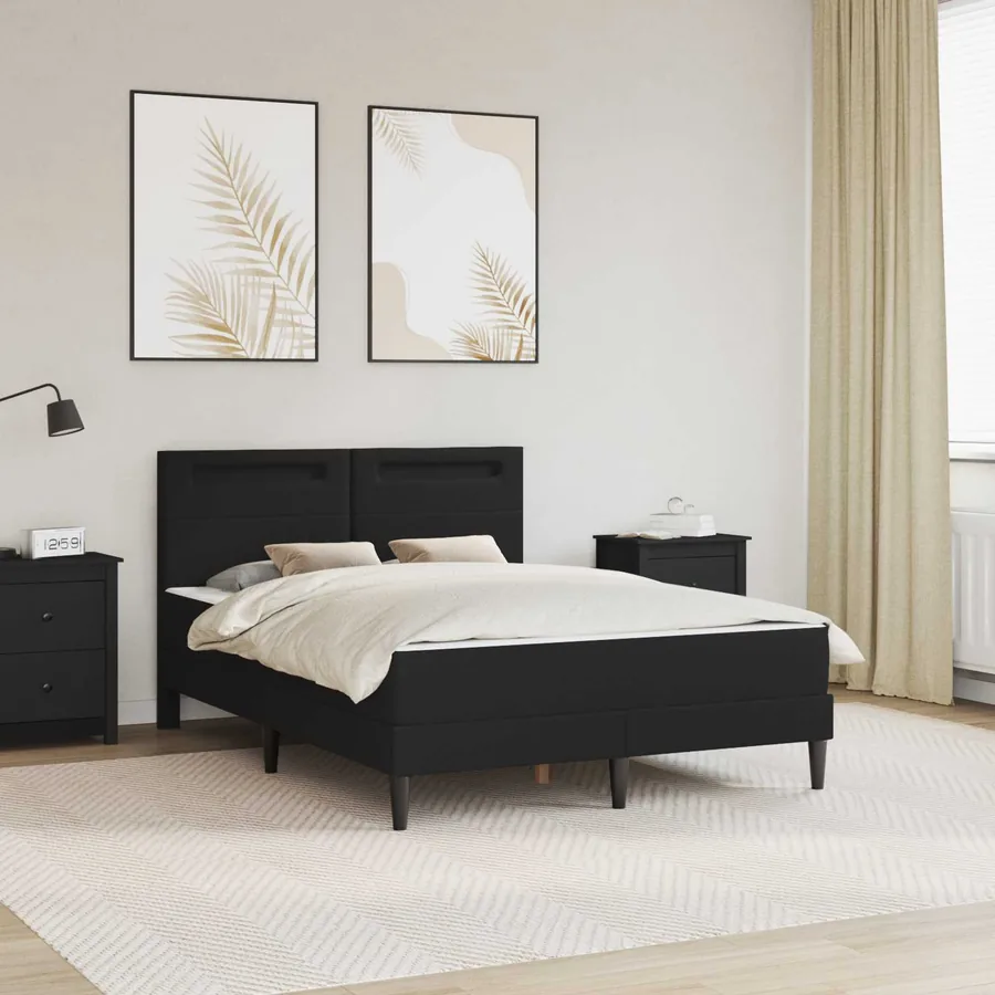 Cadre de lit avec bandes LED avec tête de lit 2 pcs Simili cuir