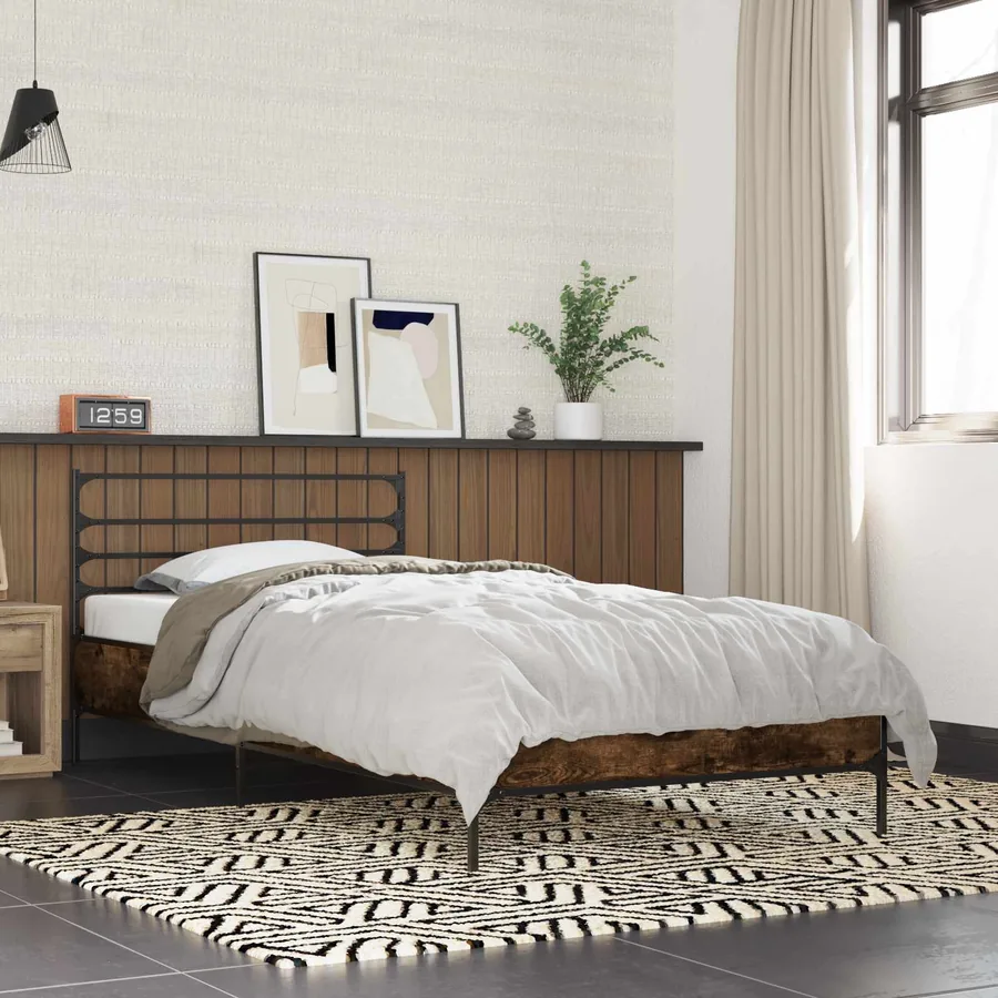 Cadre de lit Chêne fumé 80 x 200 cm Bois d'ingénierie