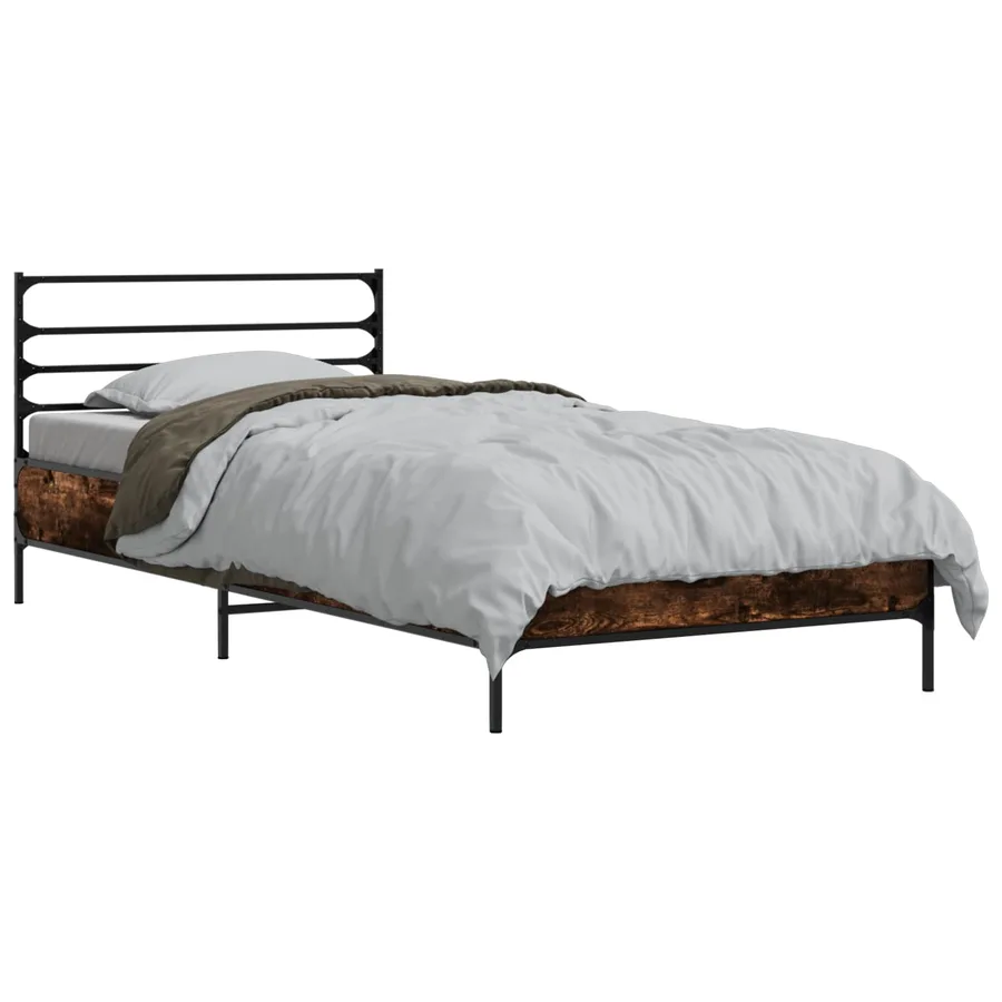Cadre de lit Chêne fumé 80 x 200 cm Bois d'ingénierie - 2