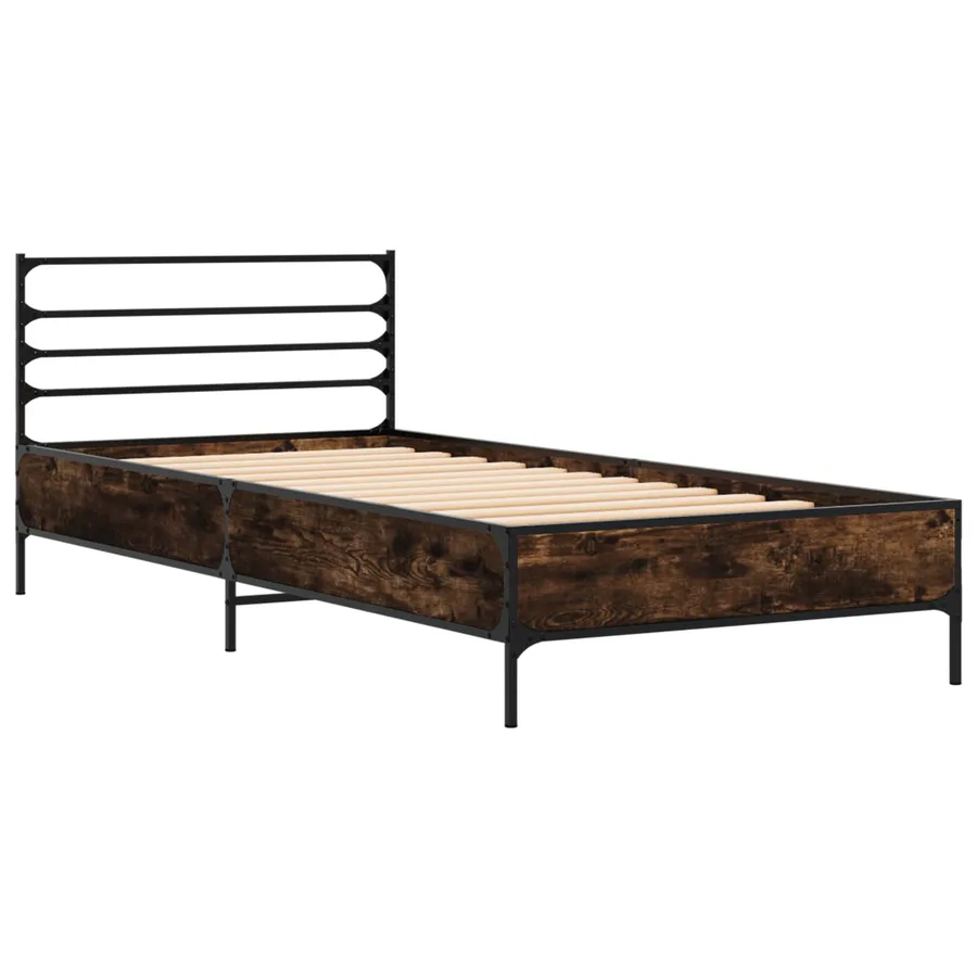 Cadre de lit Chêne fumé 80 x 200 cm Bois d'ingénierie - 3