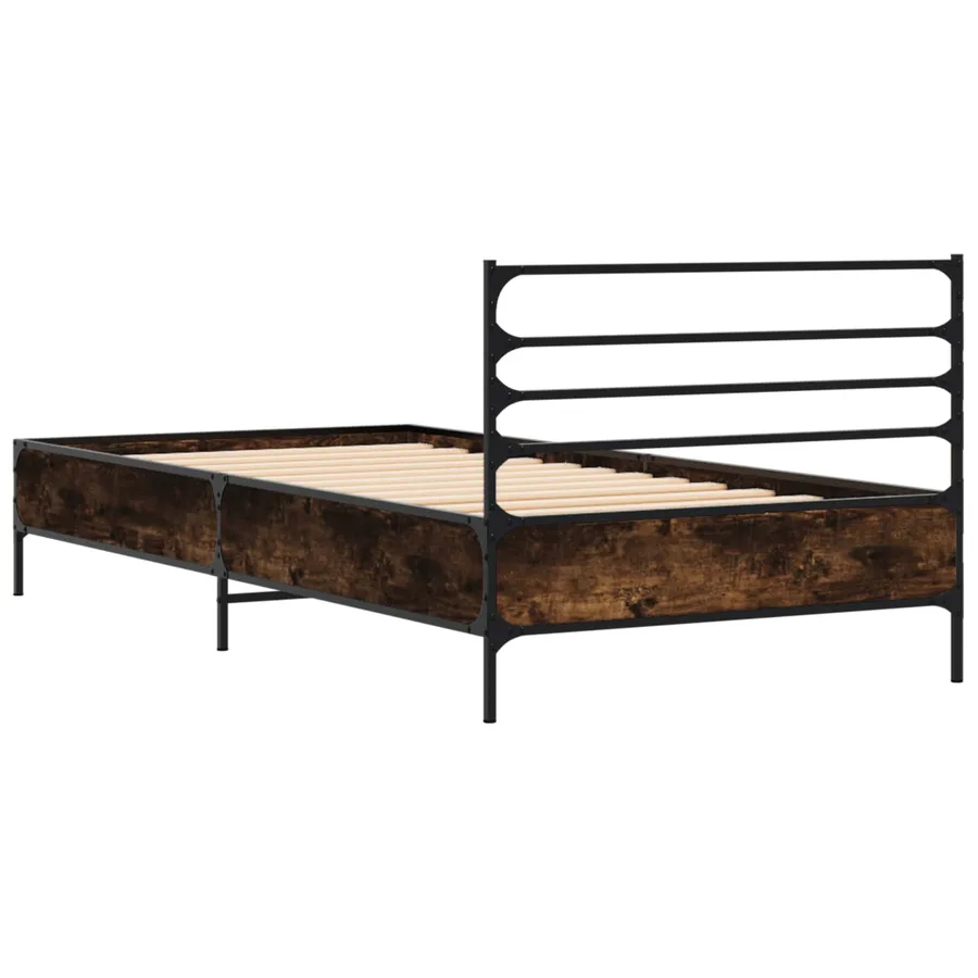 Cadre de lit Chêne fumé 80 x 200 cm Bois d'ingénierie - 6