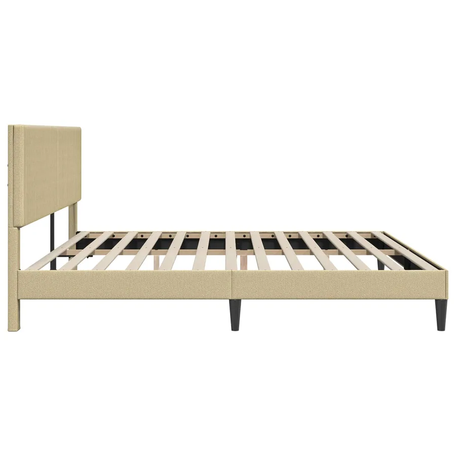 Cadre de lit avec tête de lit Gris Vert Clair 200 x 200 cm - 6