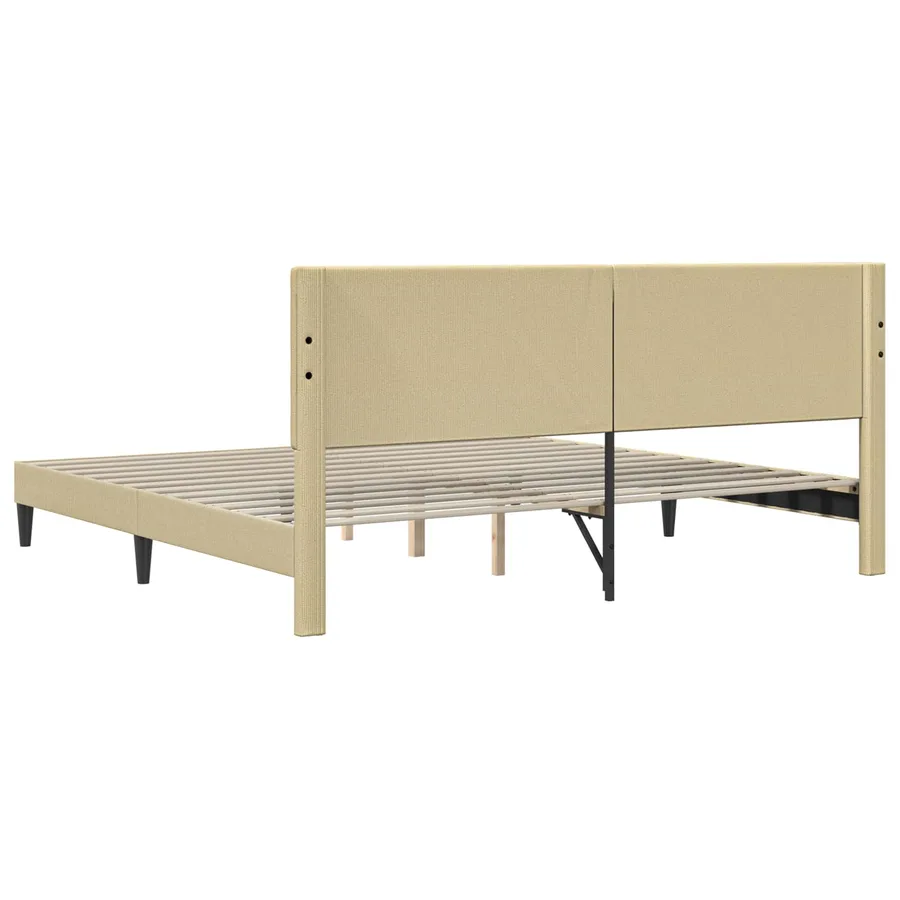Cadre de lit avec tête de lit Gris Vert Clair 200 x 200 cm - 7