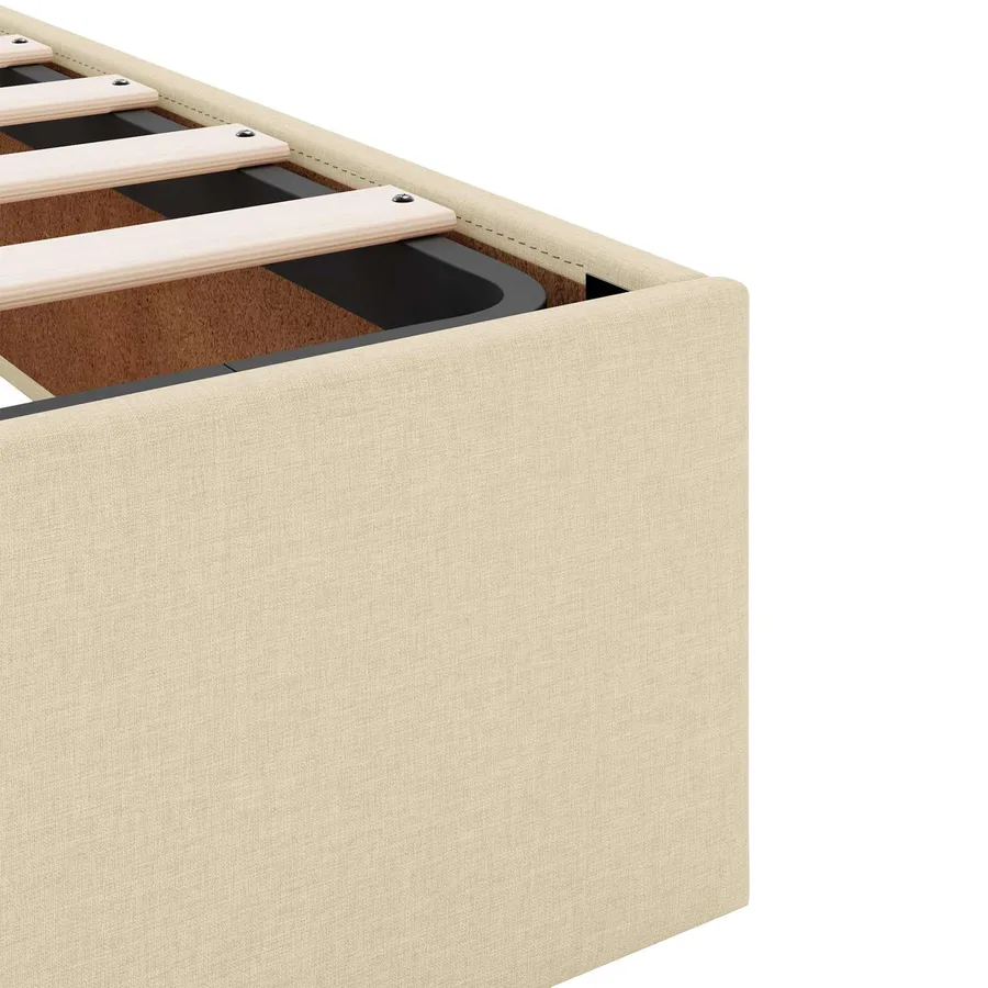 Lit ottoman avec matelas Crème 140 x 190 cm Tissu - 10