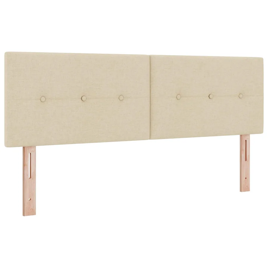 Lit ottoman avec matelas Crème 140 x 190 cm Tissu - 3