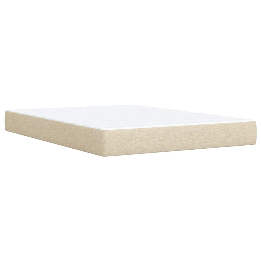 Lit ottoman avec matelas Crème 140 x 190 cm Tissu - 6