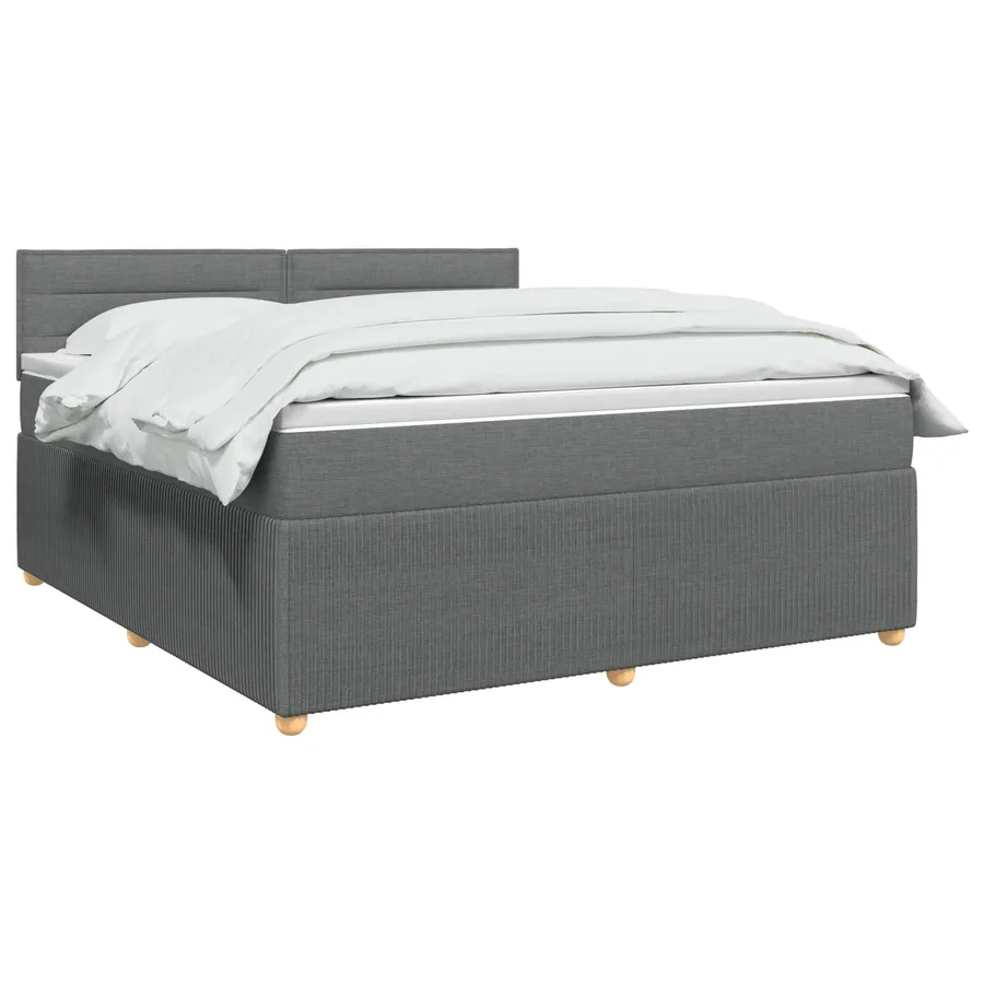 Lit boxspring avec matelas Gris foncé 180 x 200 cm Tissu - 2