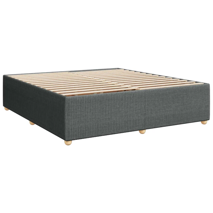 Lit boxspring avec matelas Gris foncé 180 x 200 cm Tissu - 4