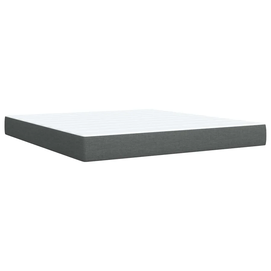 Lit boxspring avec matelas Gris foncé 180 x 200 cm Tissu - 5
