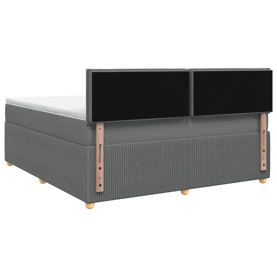 Lit boxspring avec matelas Gris foncé 180 x 200 cm Tissu - 7