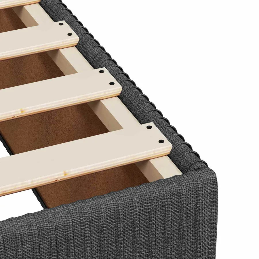 Lit boxspring avec matelas Gris foncé 180 x 200 cm Tissu - 9
