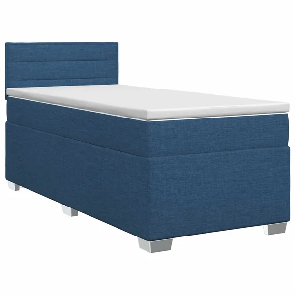 Lit boxspring avec matelas Bleu 100 x 200 cm Tissu