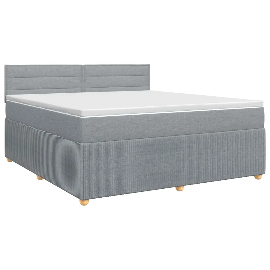 Lit boxspring avec matelas Gris clair 140 x 190 cm Tissu