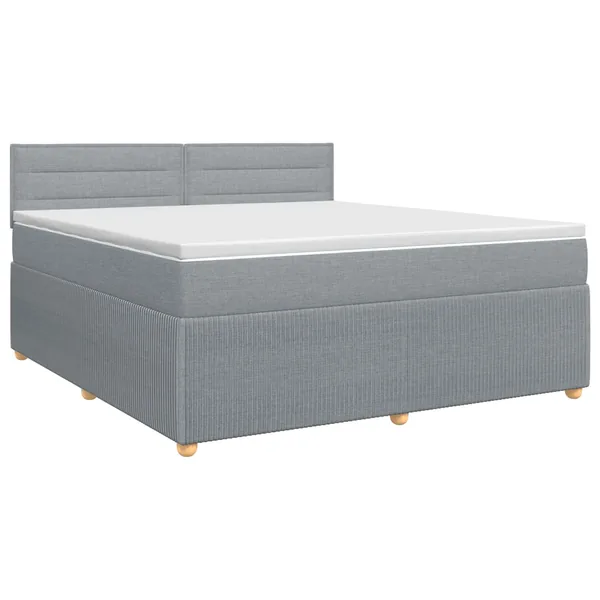 Lit boxspring avec matelas Gris clair 140 x 190 cm Tissu
