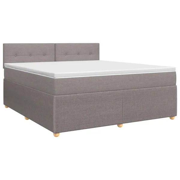 Lit boxspring avec matelas Taupe 160 x 200 cm Tissu