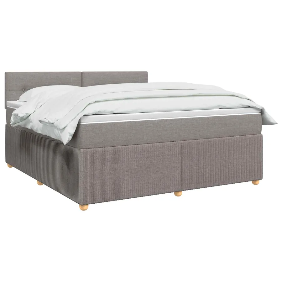 Lit boxspring avec matelas Taupe 160 x 200 cm Tissu - 2