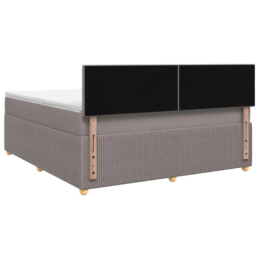 Lit boxspring avec matelas Taupe 160 x 200 cm Tissu - 7