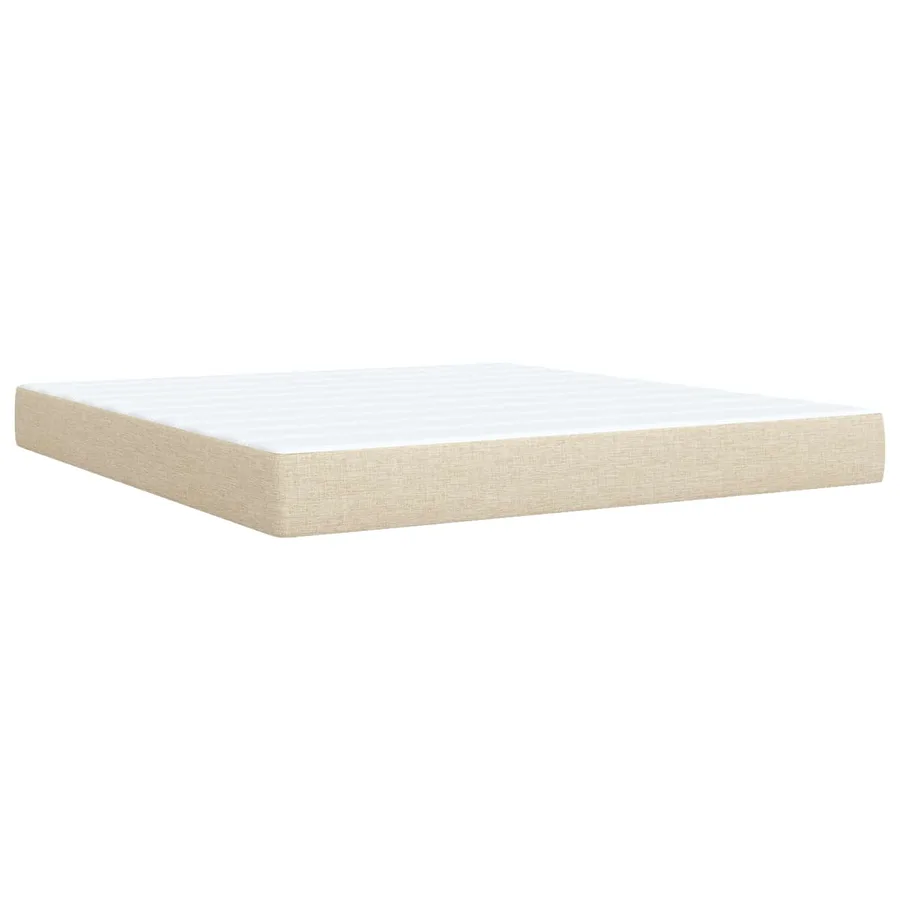 Lit ottoman avec matelas Crème 180 x 200 cm Tissu - 5