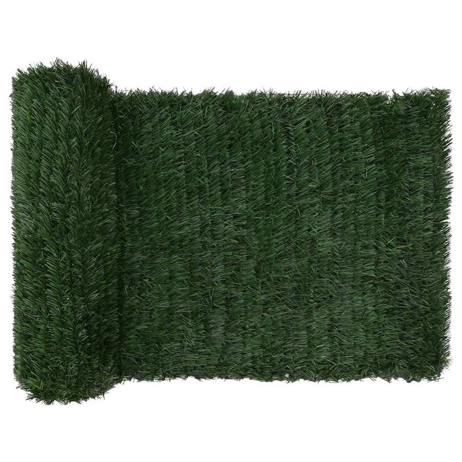 Clôture Artificielle Vert foncé 1 x 6 m PVC et Acier - 2