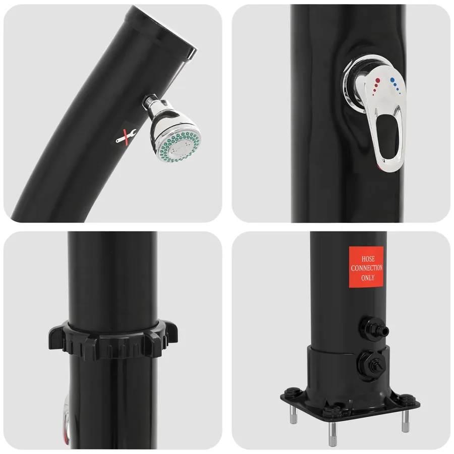 Douche solaire avec tête de douche 20 l Noir - 6