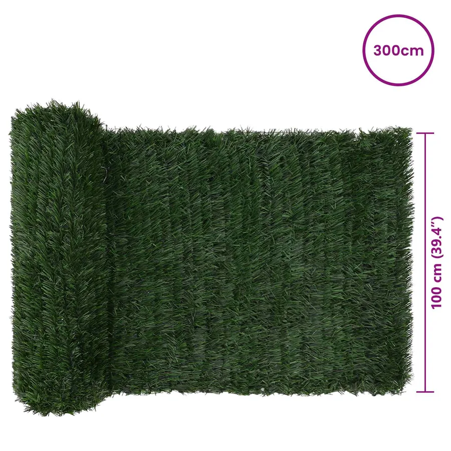 Clôture Artificielle Vert foncé 1 x 3 m PVC et Acier - 6
