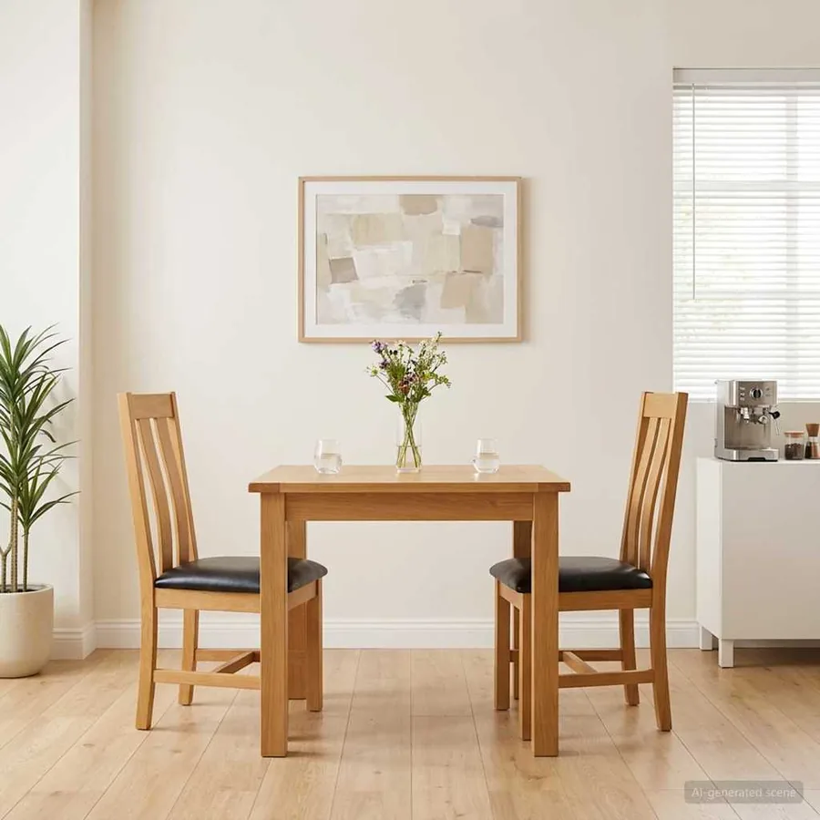 Chaise de salle à manger 2 pcs Bois de chêne massif Noir